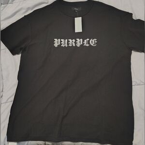 Purple Brand Black Logo Graphic T-Shirt Size Large BNWT